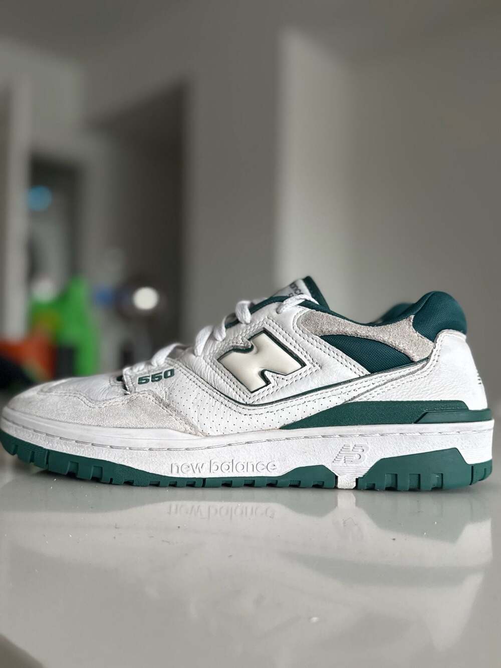 New Balance 550 White Green Vintage Teal Sneakers BB550STA